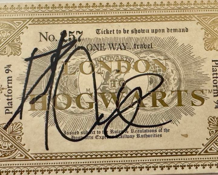 Daniel Radcliffe Signed Replica Hogwarts Train Ticket - ACOA #01